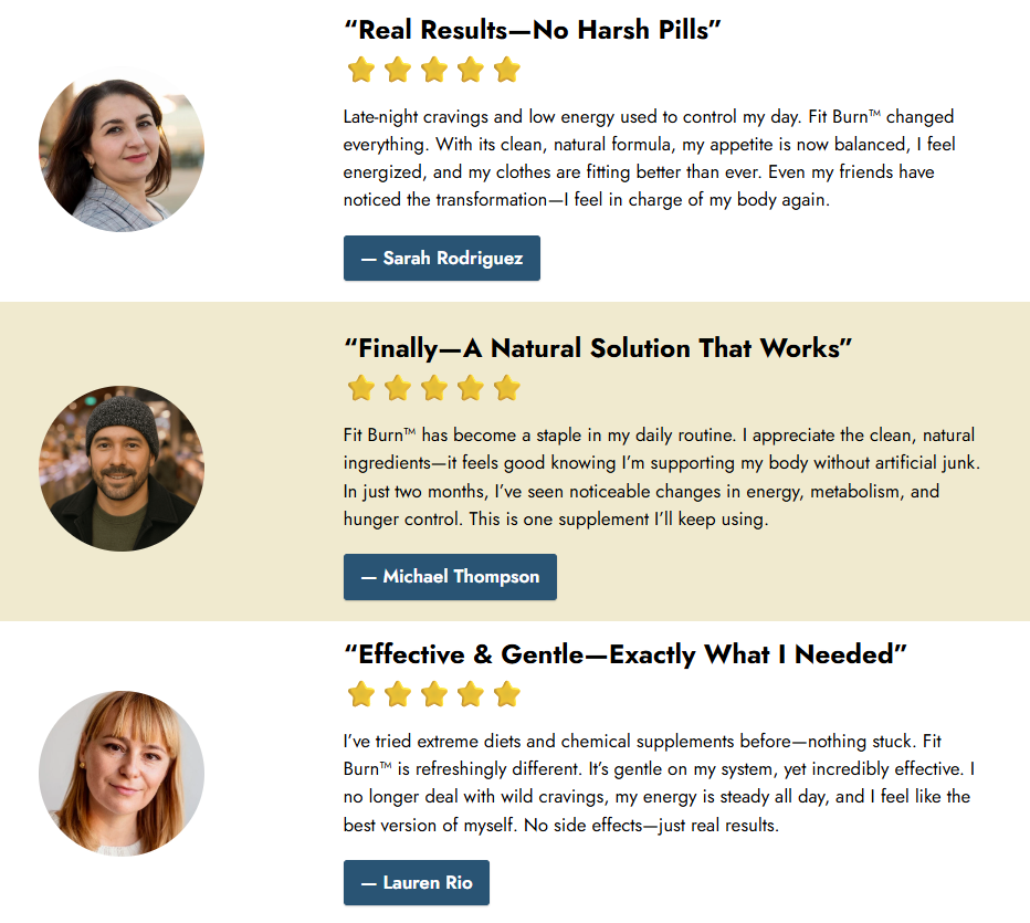 Fit Burn Testimonials