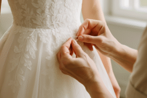 wedding dress stitching