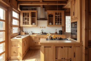 wood cabinets