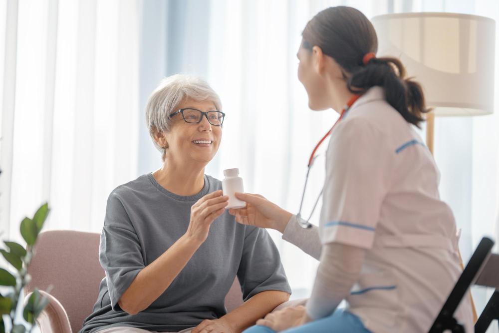 Smiling patient and doctors