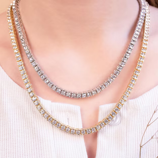 Oval Diamond Tennis Necklace